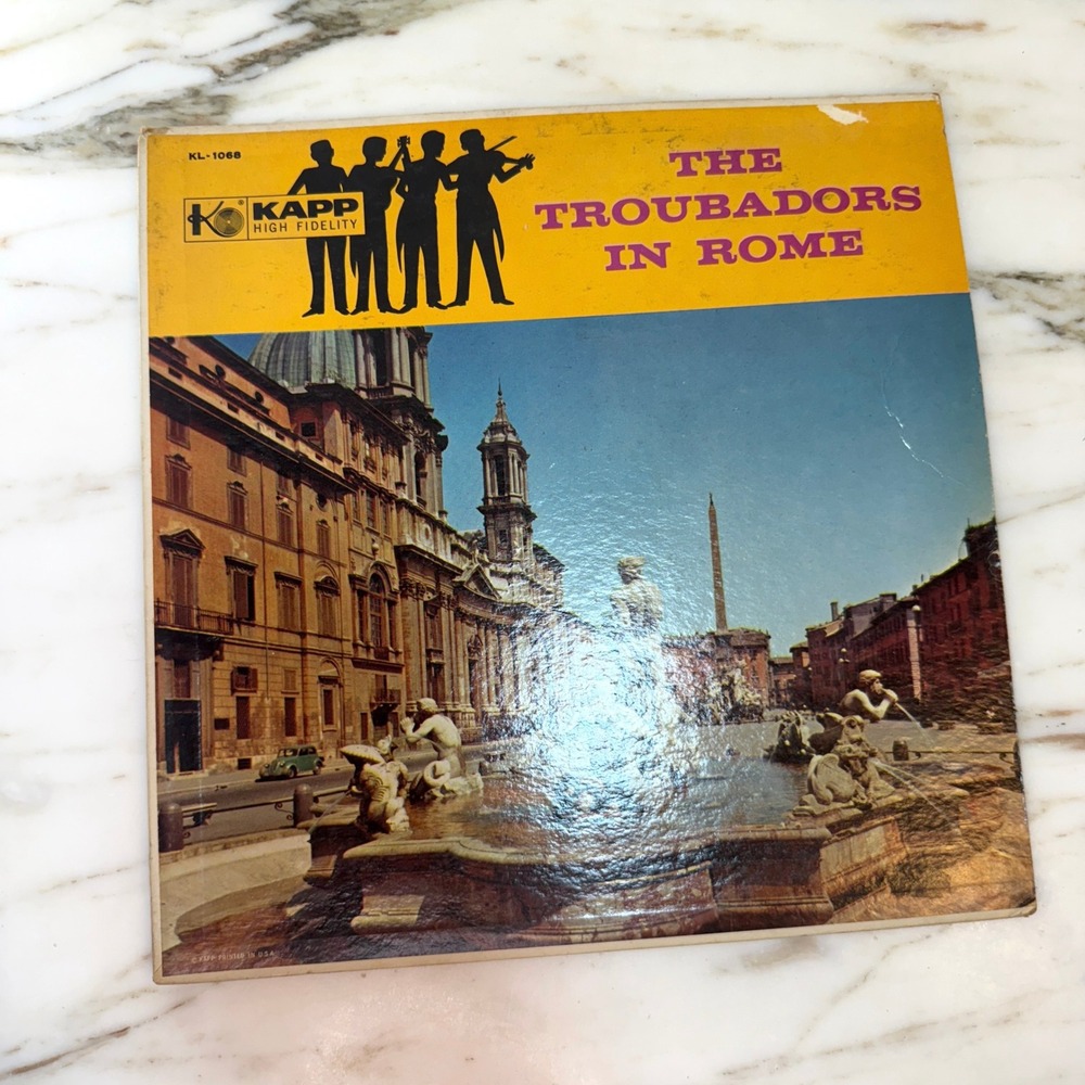 The Troubadors In Rome Vinyl LP Kapp High Fidelity KL-1068 Vintage Italian Music